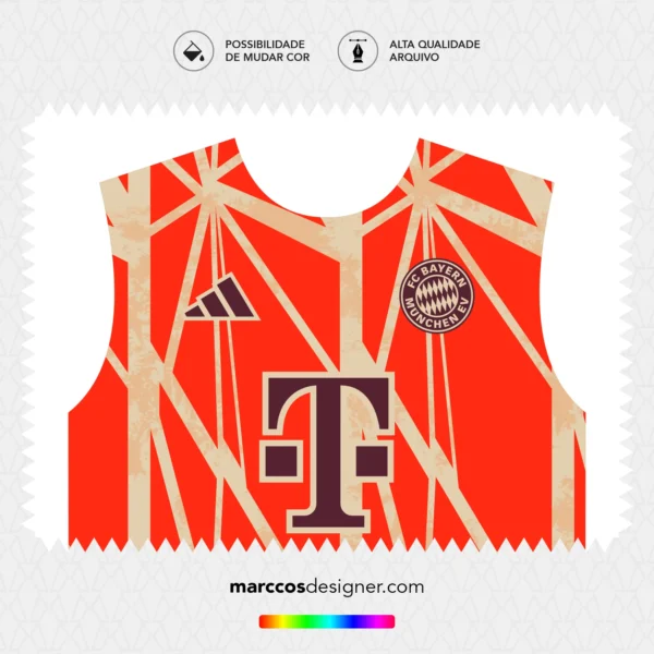 Arte Vetor Camisa Bayern de Munique Pré-Jogo 2024.2025