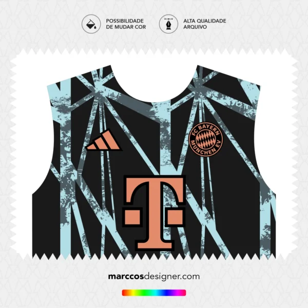 Arte Vetor Camisa Bayern de Munique Pré-Jogo 2024.2025