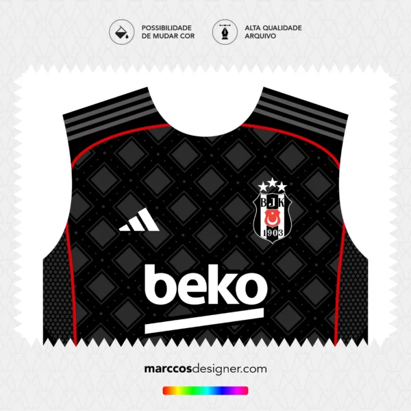 Arte Vetor Terceira Camisa Besiktas 2025.2026