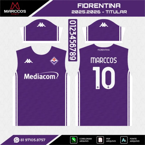 Arte Vetor Camisa Titular Fiorentina 2025.2026