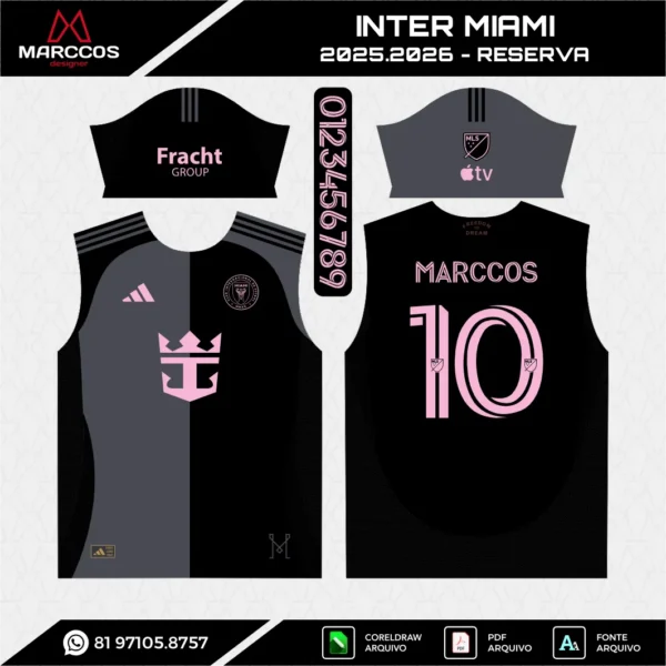 Arte Vetor Camisa Inter Miami Reserva 2025.2026