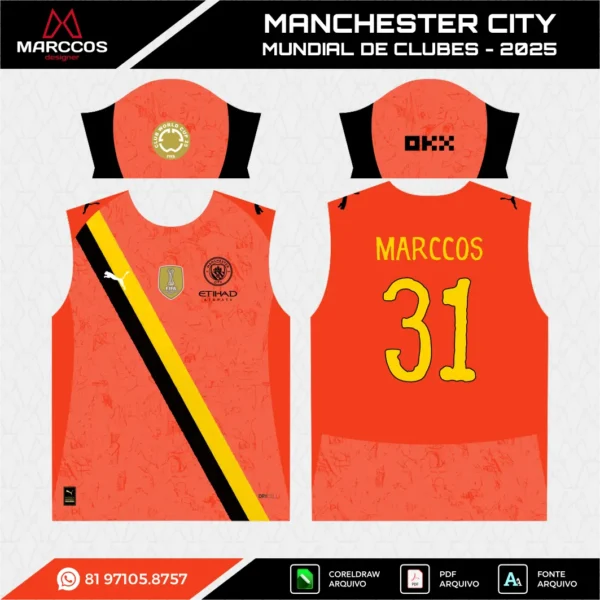 Arte Vetor Camisa Goleiro Manchester City Mundial de Clubes 2025
