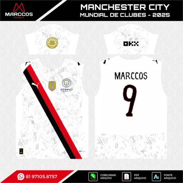 Arte Vetor Camisa Manchester City Mundial de Clubes 2025