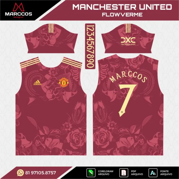 Arte Vetor Camisa Manchester United Flowverme