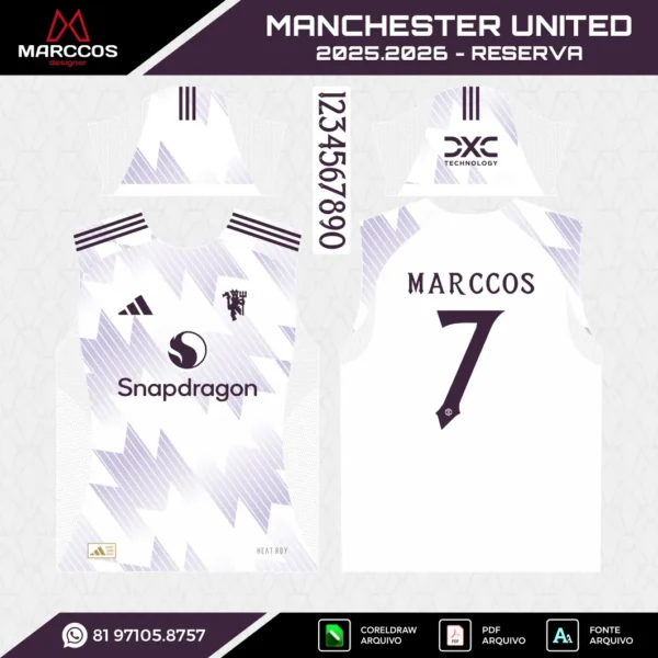 Arte Vetor Camisa Manchester United Reserva 2025.2026