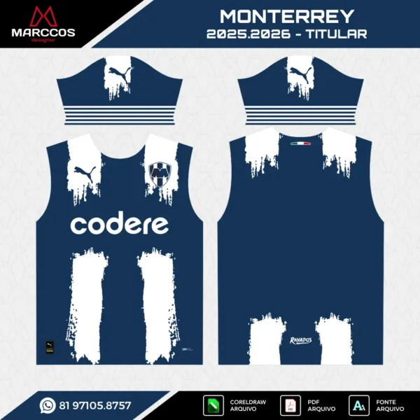 Arte Vetor Camisa Monterrey Titular 2025.2026