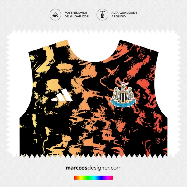Arte Vetor Camisa Newcastle Pré-Jogo 2025.2026