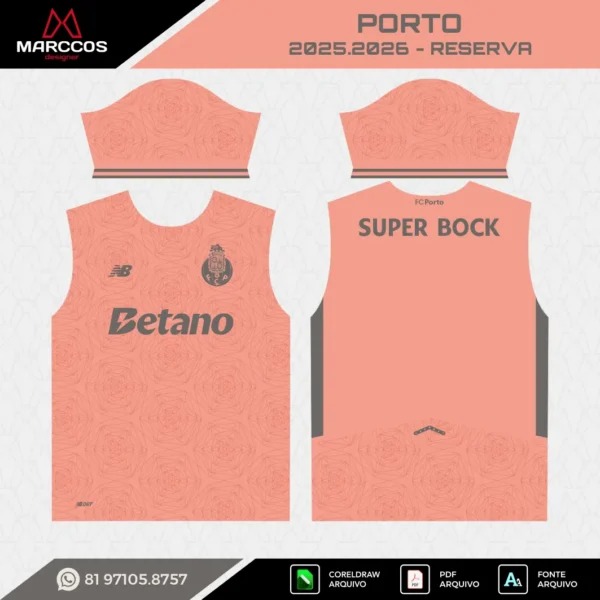 Arte Vetor Camisa Reserva Porto 2025.2026