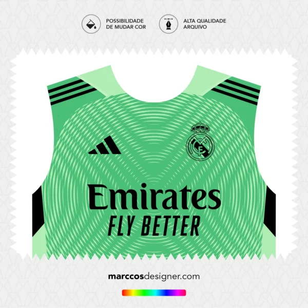 Arte Vetor Camisa Real Madrid Goleiro 2025.2026