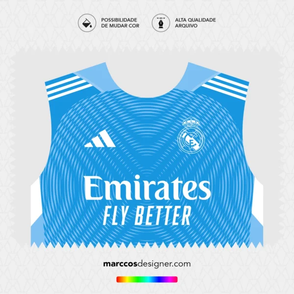 Arte Vetor Camisa Real Madrid Goleiro 2025.2026