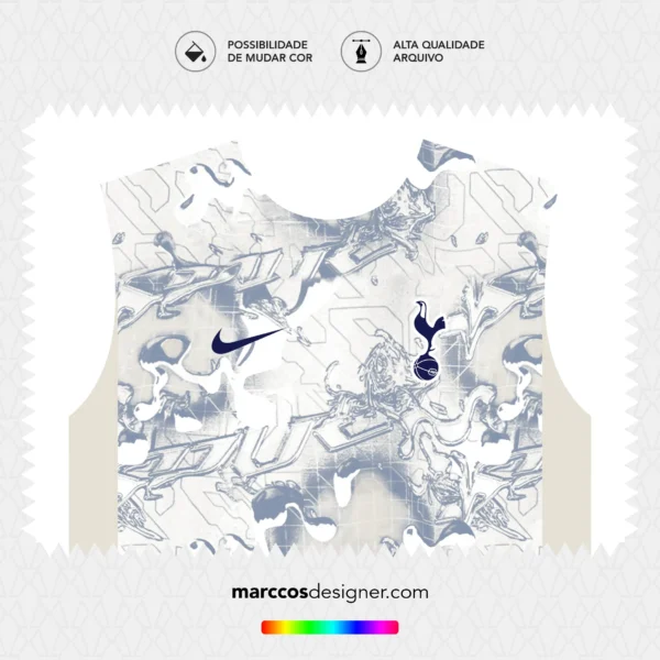 Arte Vetor Camisa Tottenham Pré-Jogo 2025.2026
