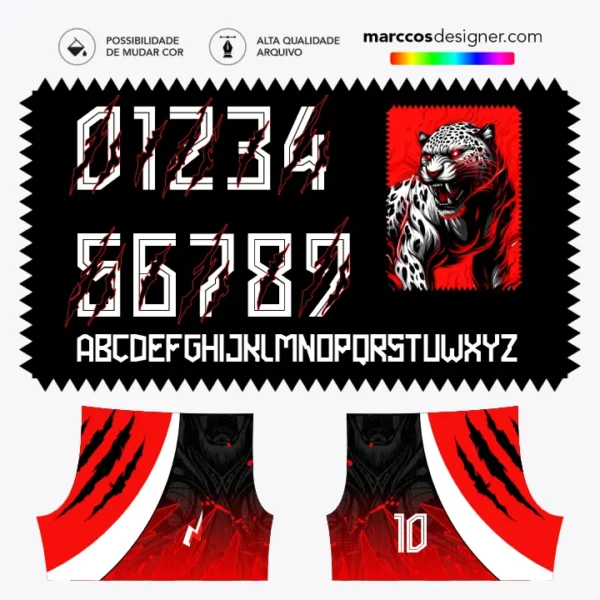 Arte Camisa Interclasse Onça Blazing - 0227
