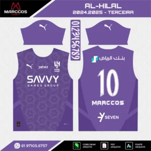 Arte Vetor Terceira Camisa Al-Hilal 2024.2025