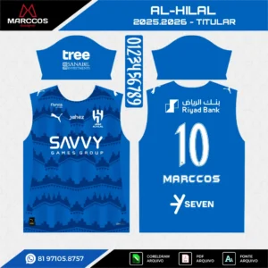 Arte Vetor Camisa Al-HIlal Titular 2025.2026