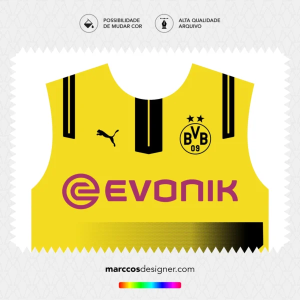 Arte Vetor Camisa Borussia Dortmund Copa 2024.2025