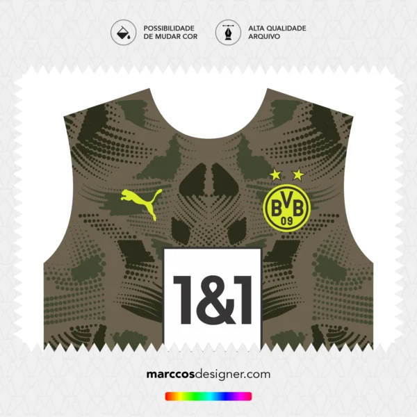 Arte Vetor Camisa Borussia Dortmund Goleiro 2024.2025