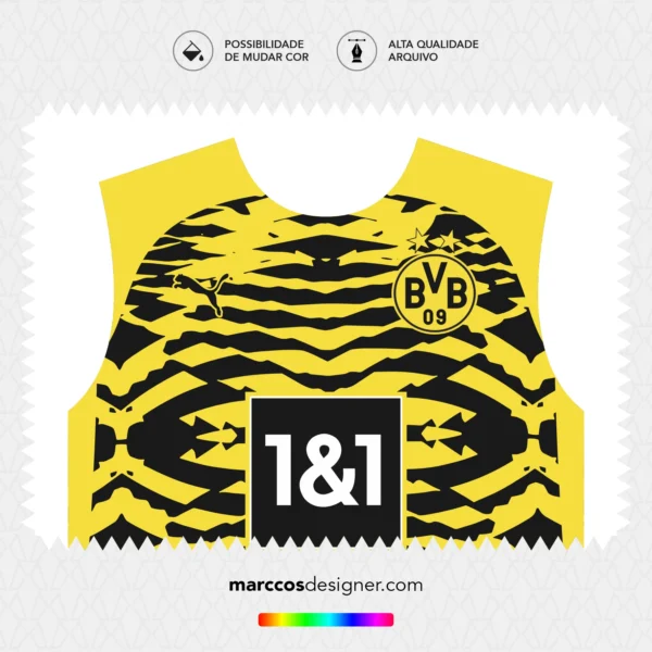 Arte Vetor Camisa Borussia Dortmund Pré-Jogo 2024.2025