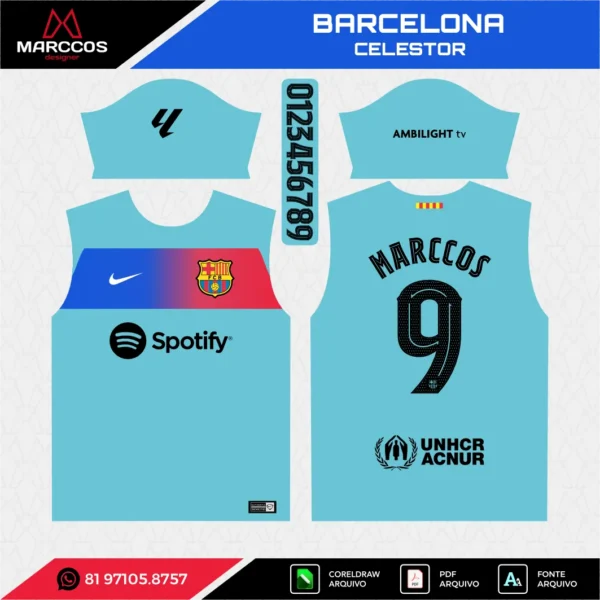 Arte Vetor Camisa Barcelona Celestor