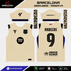 Arte Vetor Camisa Barcelona Reserva 2025.2026