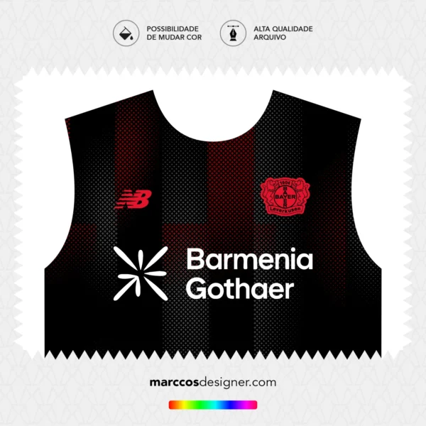 Arte Vetor Camisa Bayer Leverkusen Titular 2025.2026