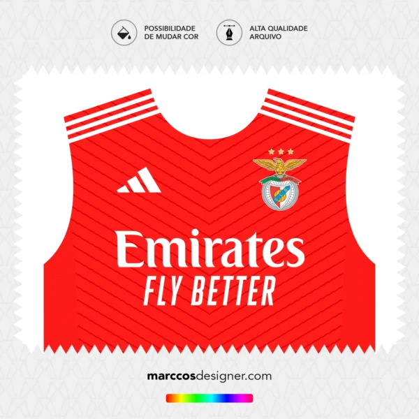 Arte Vetor Camisa Benfica Titular 2024.2025