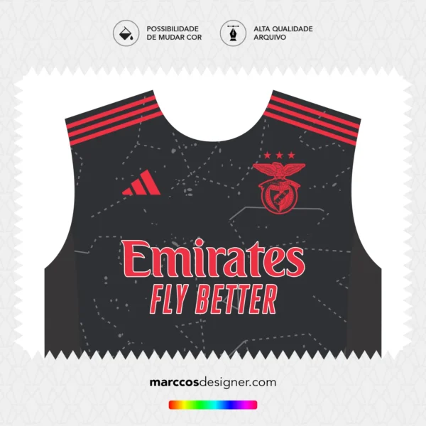 Arte Vetor Camisa Benfica Reserva 2024.2025