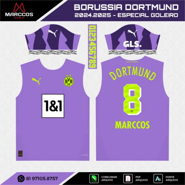Arte Camisa Borussia Dortmund Especial Goleiro 2024.2025