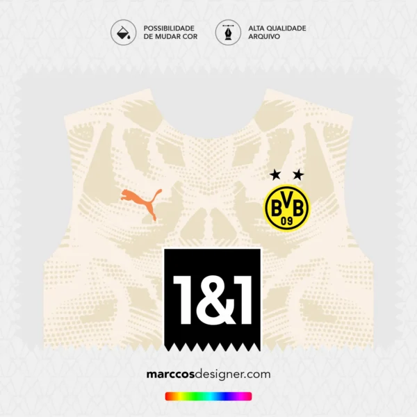 Arte Vetor Camisa Borussia Dortmund Goleiro 2024.2025