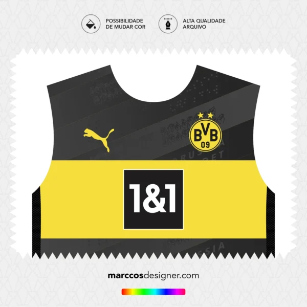 Arte Vetor Camisa Borussia Dortmund Reserva 2024.2025