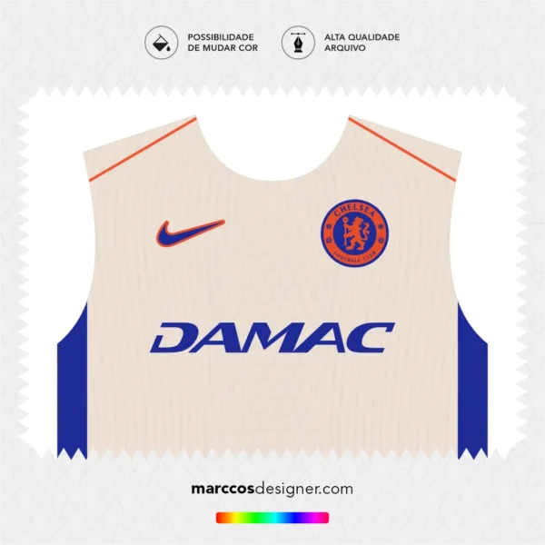 Arte Vetor Camisa Chelsea Reserva 2024.2025