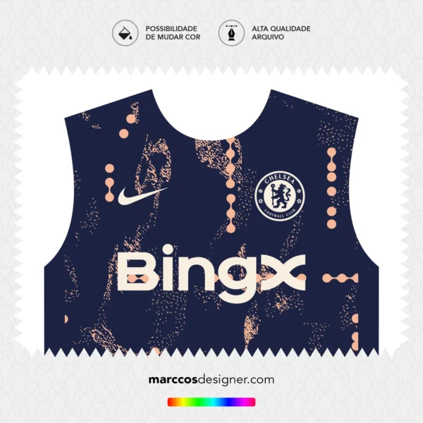 Arte Vetor Camisa Chelsea Pré-Jogo IV 2024.2025