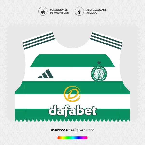 Arte Vetor Camisa Celtic Titular 2024.2025
