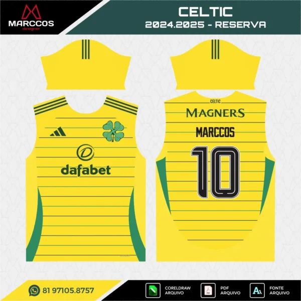 Arte Vetor Camisa Celtic Reserva 2024.2025