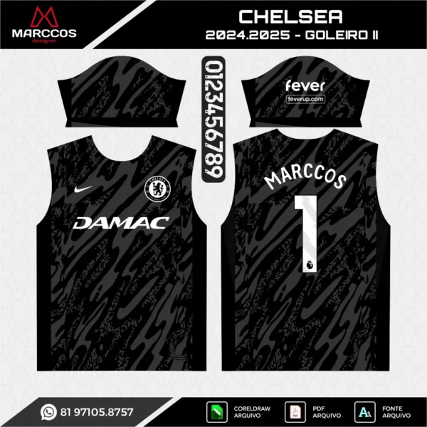 Arte Vetor Camisa Chelsea Goleiro II 2024.2025