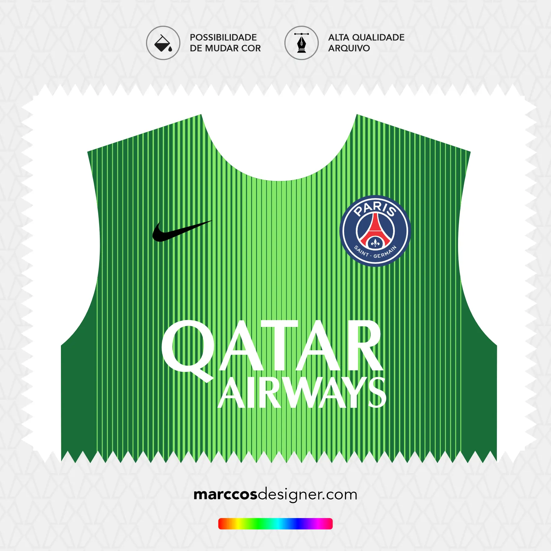 Arte Vetor Camisa PSG Goleiro II 2025.2026