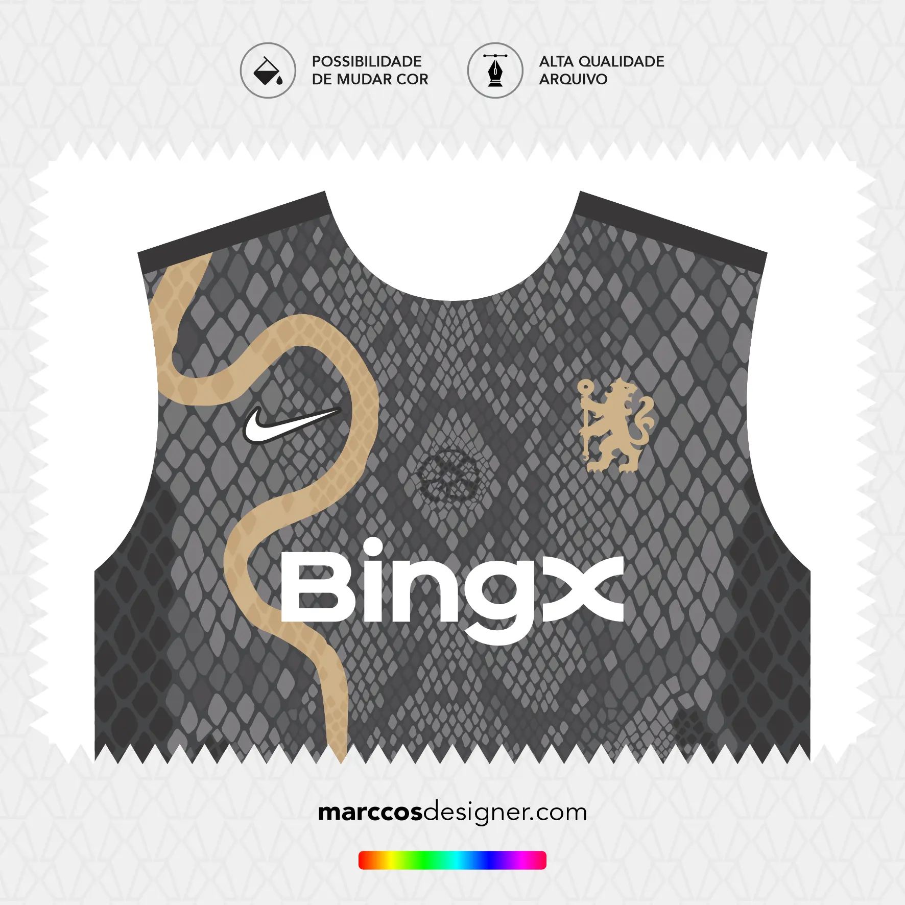 Arte Vetor Camisa Chelsea Pré-Jogo Ano da Cobra 2024.2025