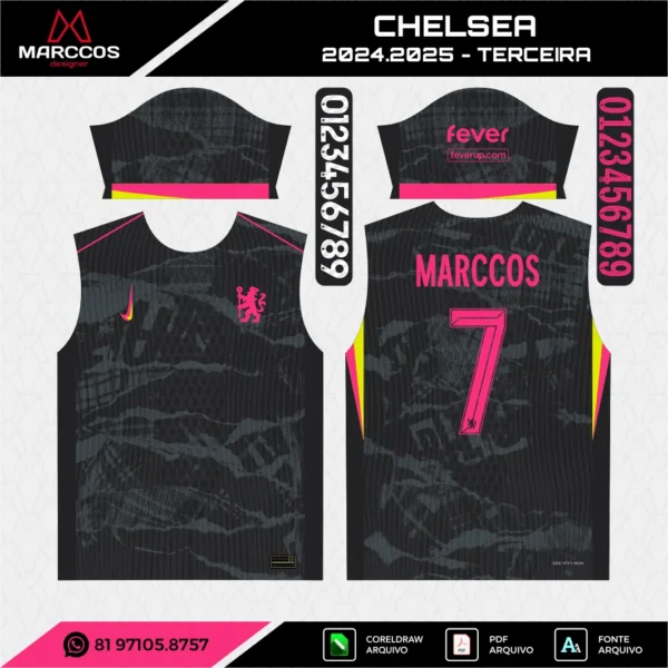 Arte Terceira Camisa Chelsea 2024.2025