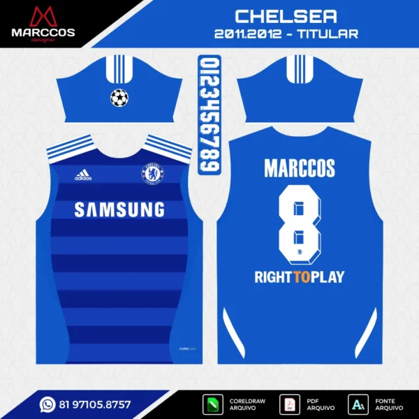 Arte Vetor Camisa Chelsea Titular 2011.2012