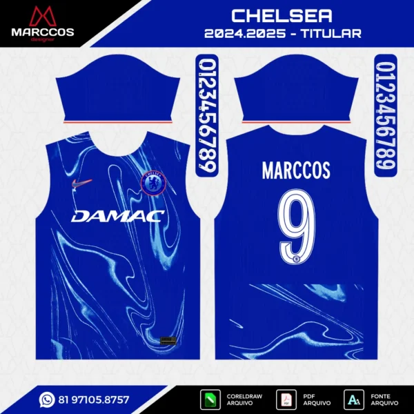 Arte Camisa Chelsea Titular 2024.2025