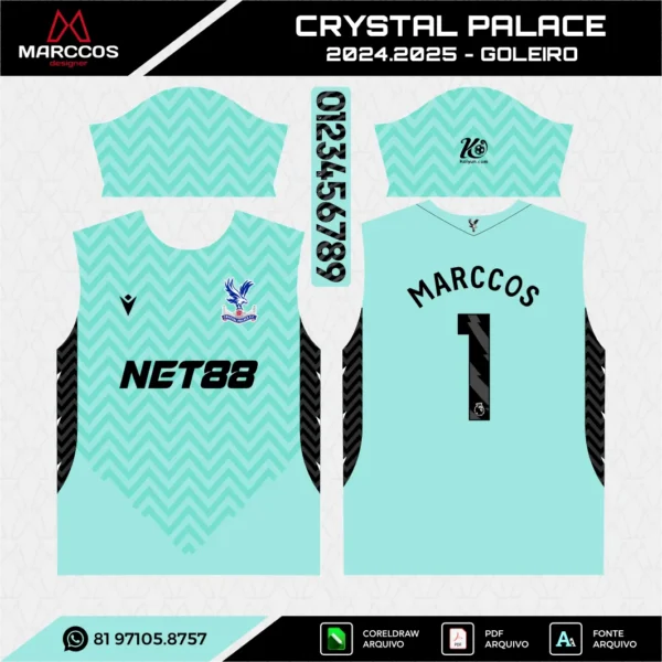 Arte Vetor Camisa Crystal Palace Goleiro 2024.2025