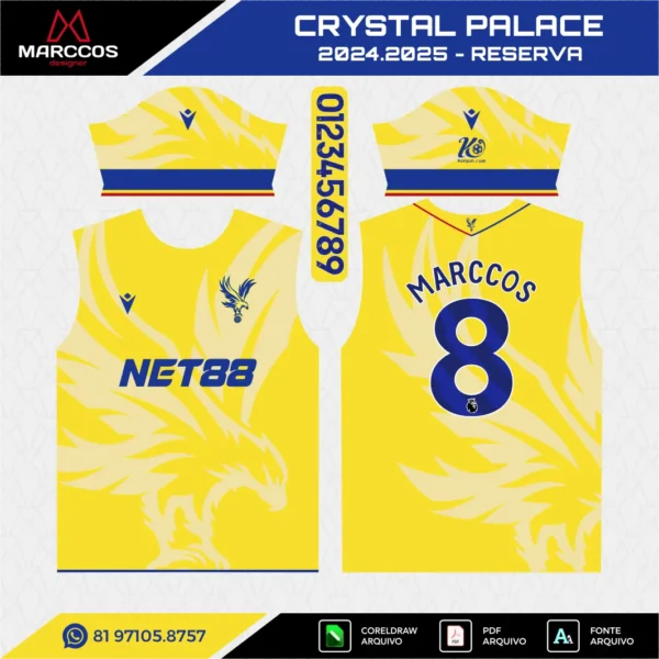 Arte Vetor Camisa Crystal Palace Reserva 2024.2025