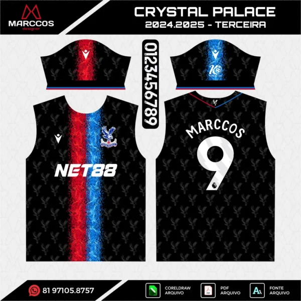 Arte Vetor Terceira Camisa Crystal Palace 2024.2025
