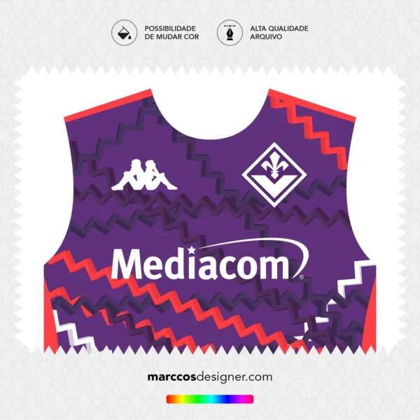 Arte Vetor Camisa Fiorentina Pré-Jogo 2024.2025