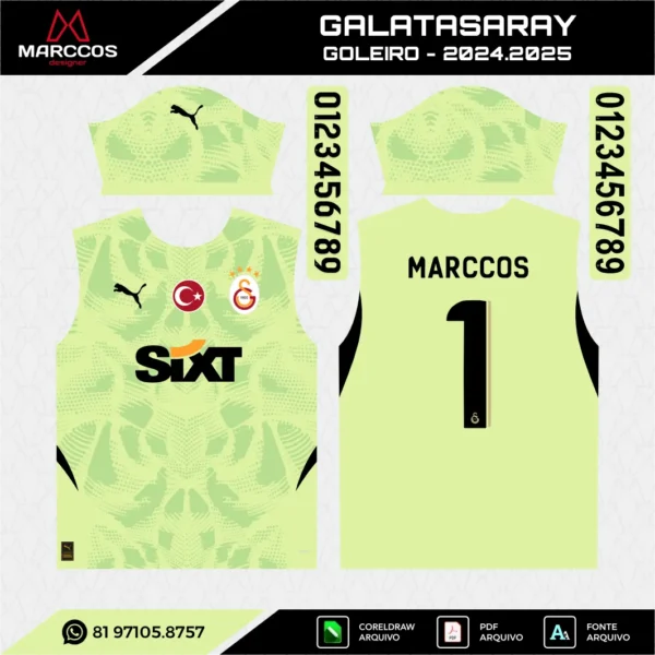 Arte Vetor Camisa Galatasaray Goleiro 2024.2025