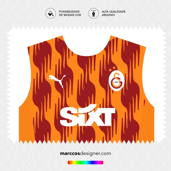 Arte Vetor Camisa Galatasaray Pré-Jogo 2024.2025