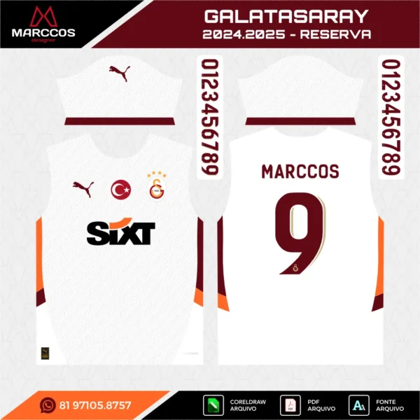 Arte Vetor Camisa Galatasaray Reserva 2024.2025
