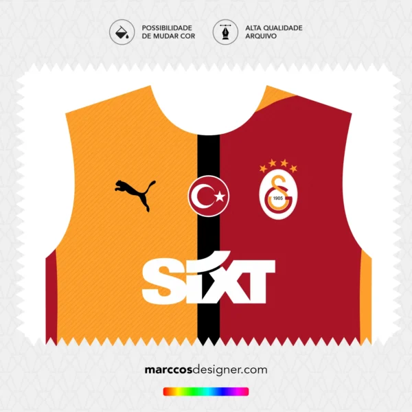 Arte Vetor Camisa Galatasaray Titular 2024.2025