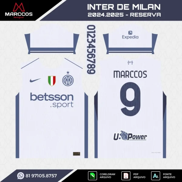 Arte Vetor Camisa Inter de Milan Reserva 2024.2025
