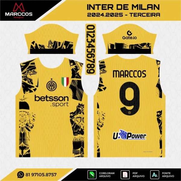 Arte Vetor Terceira Camisa Inter de Milan 2024.2025