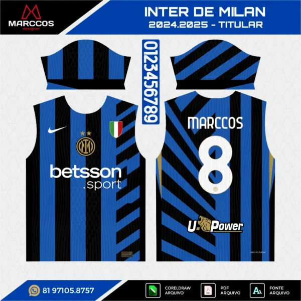 Arte Vetor Camisa Inter de Milan Titular 2024.2025